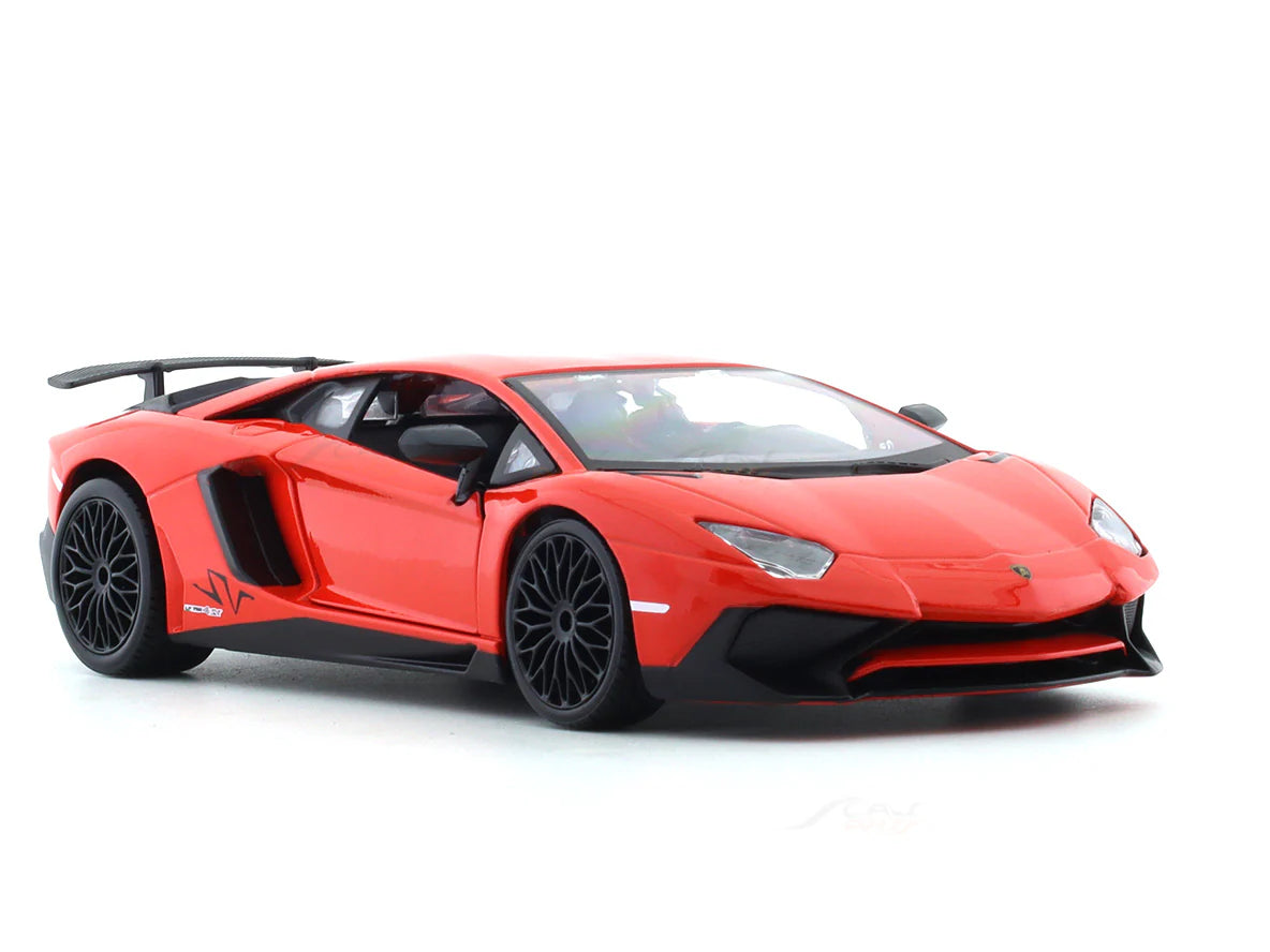 BBURAGO LAMBORGHINI AVENTADOR SV COUPE RED 1:24 SCALE DIECAST MODEL 18-91079