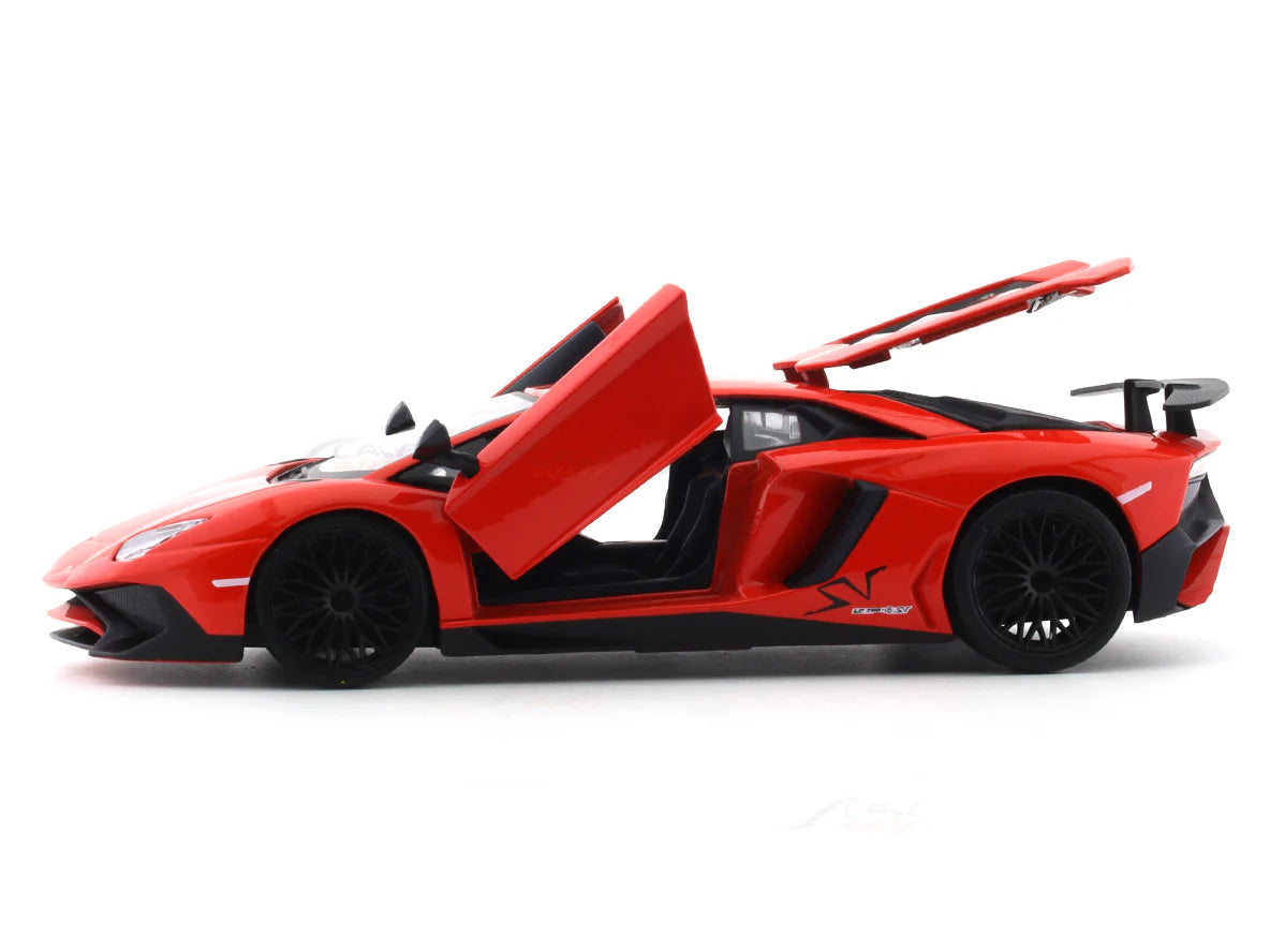 BBURAGO LAMBORGHINI AVENTADOR SV COUPE RED 1:24 SCALE DIECAST MODEL 18-91079