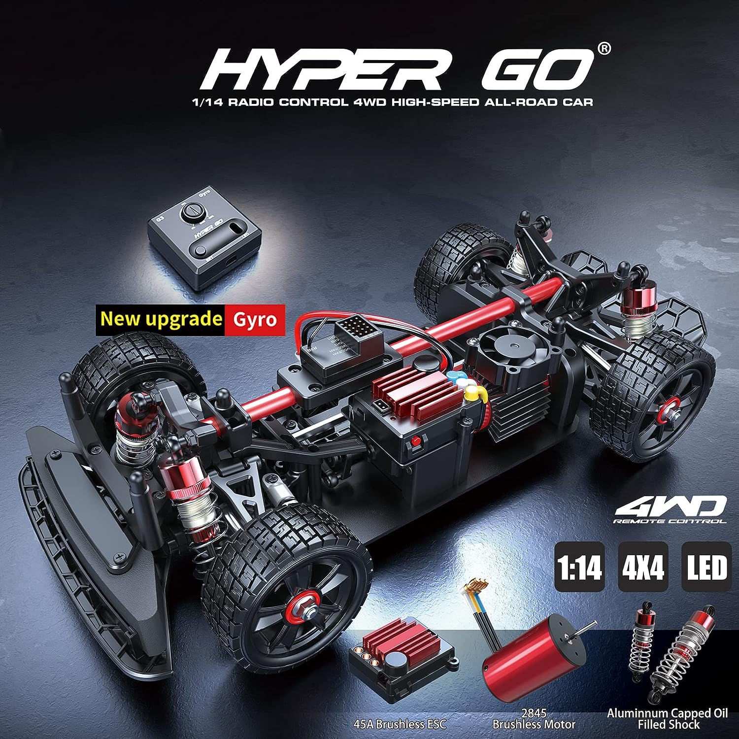 Hyper Go MJX 14301, 1/14 Brushless RC 4WD High Speed Off-Road Drift Car Combo