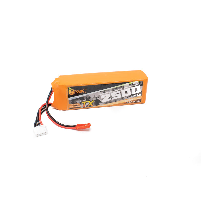 Orange 11.1V 2500mAh 3C 3S (Tx) Lithium Polymer Battery Pack with JST-BEC Connector