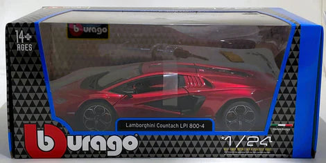 BBURAGO LAMBORGHINI COUNTACH LPI 800-4 RED 1/24 DIE CAST MODEL 18-91102