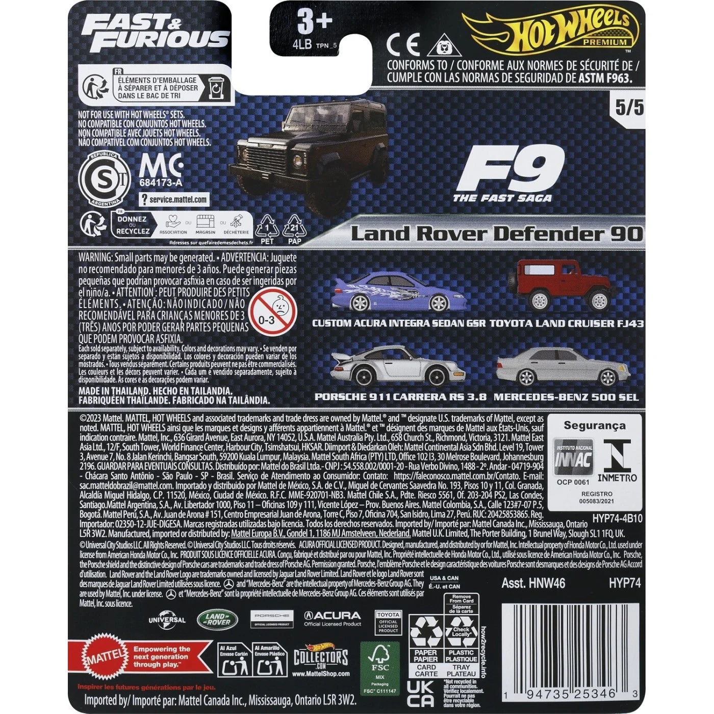 HOTWHEELS HNW46 LAND ROVER DEFENDER 90