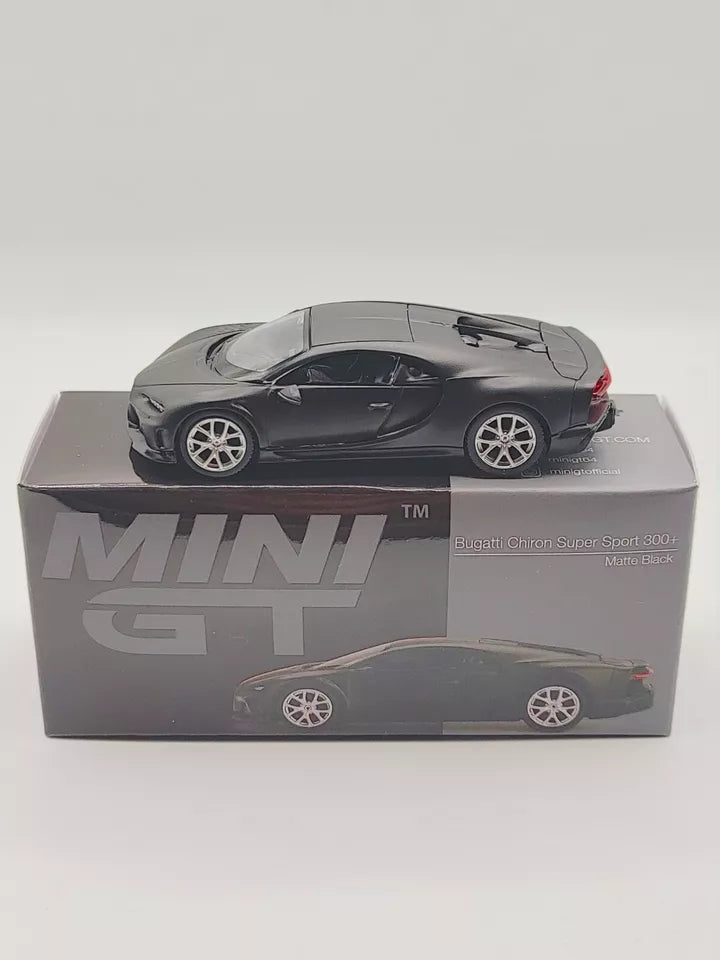 MINI GT 1/64 SCALE BUGATTI CHIRON SUPER SPORT 300+ (MATTE BLACK) NO:374