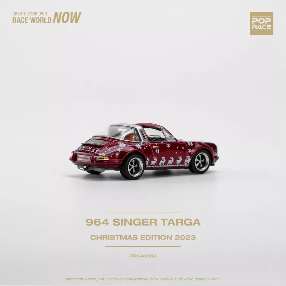 POP RACE SINGER 964 TARGA 1/64 SCALE NO:S6-02 (MERRY CHRISTMAS 2023 MODEL)