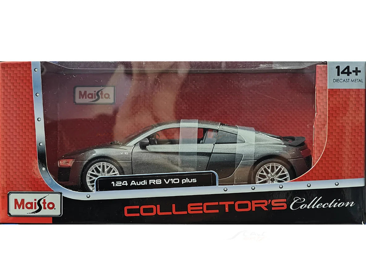 MAISTO AUDI R8 V10 1/24 GREY SCALE MODEL CAR 51281