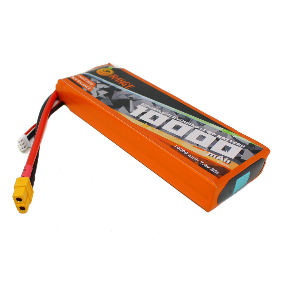 Orange 10000mAh 2S 35C (7.4 V) Lithium Polymer Battery Pack (Li-Po)