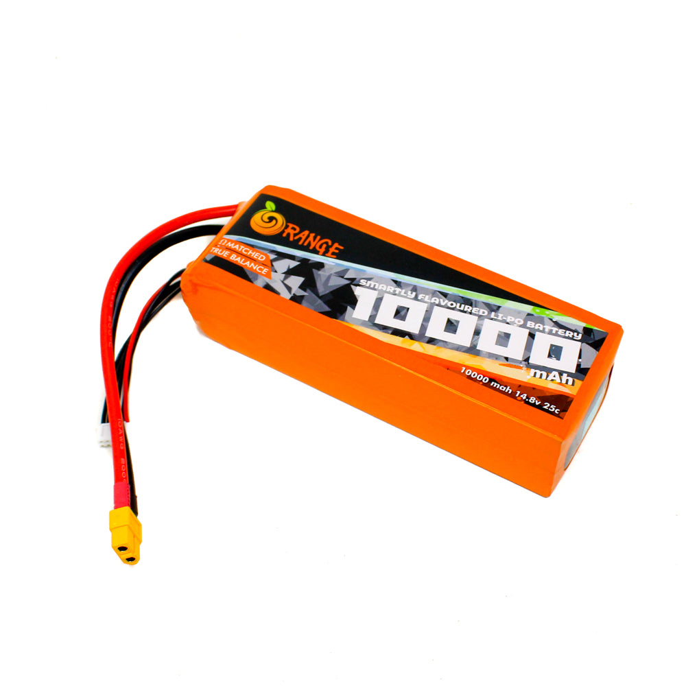 Orange 10000mAh 4S 25C (14.8 V) Lithium Polymer Battery Pack (Li-Po)