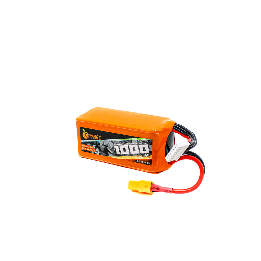 Orange 1000mAh 6S 35C (22.2 V) Lithium Polymer Battery Pack (Li-Po)