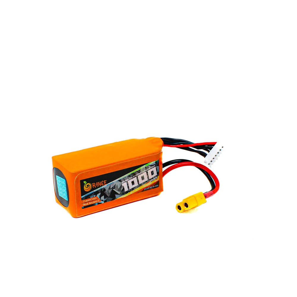 Orange 1000mAh 6S 35C (22.2 V) Lithium Polymer Battery Pack (Li-Po)