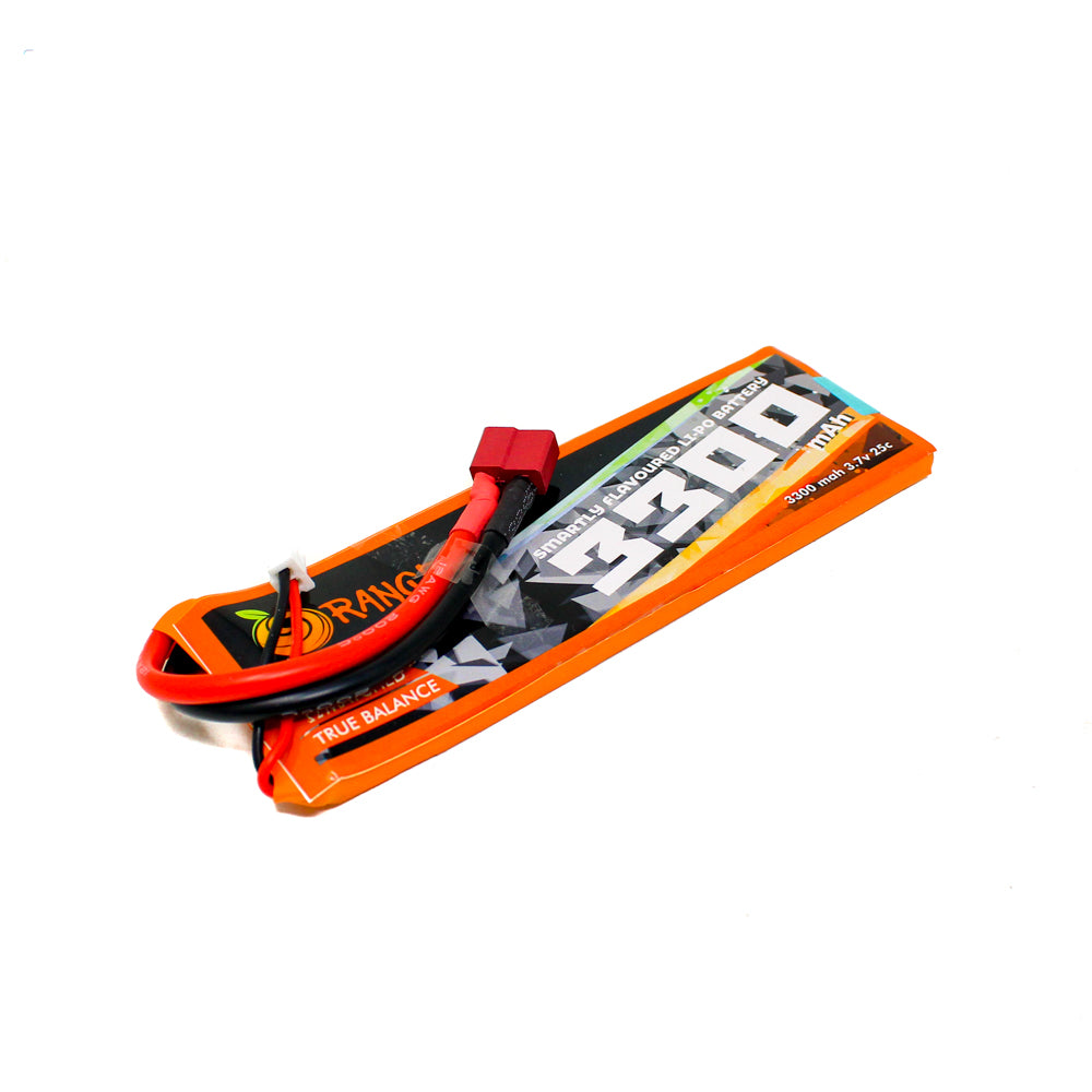 Orange 3300mAh 1S 25C (3.7 V) Lithium Polymer Battery Pack (Li-Po)