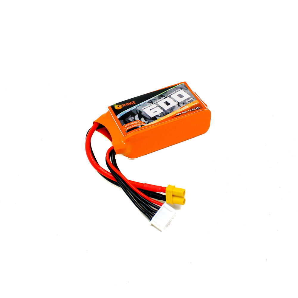 Orange 600mAh 4S 25C (14.8 V) Lithium Polymer Battery Pack (Li-Po)