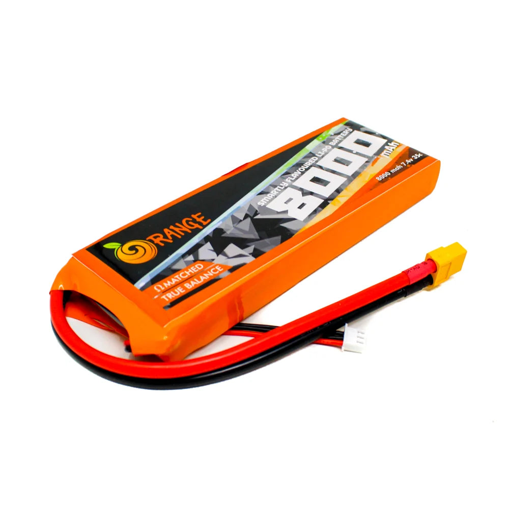Orange 8000mAh 2S 35C (7.4 V) Lithium Polymer Battery Pack (Li-Po)