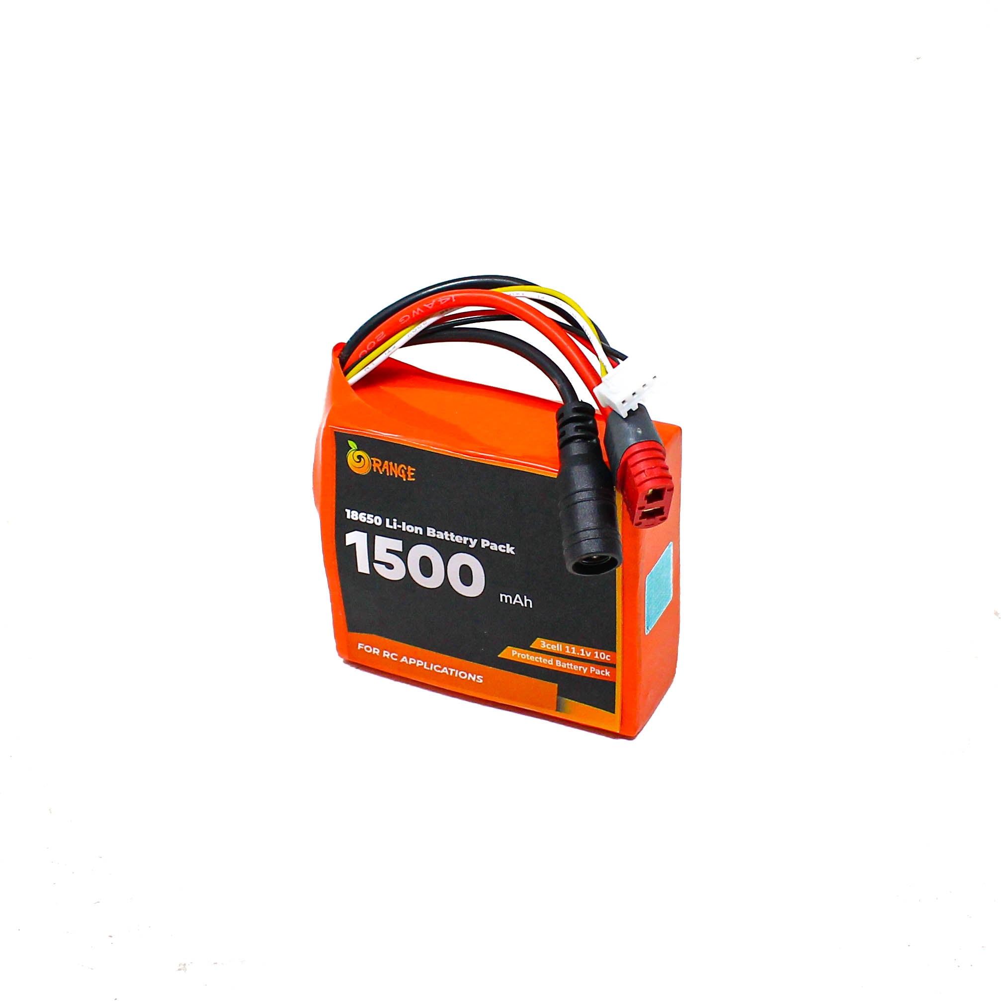 Orange ISR 18650 Li-ion 1500mAh 11.1v 3s1p Protected Battery Pack-8C