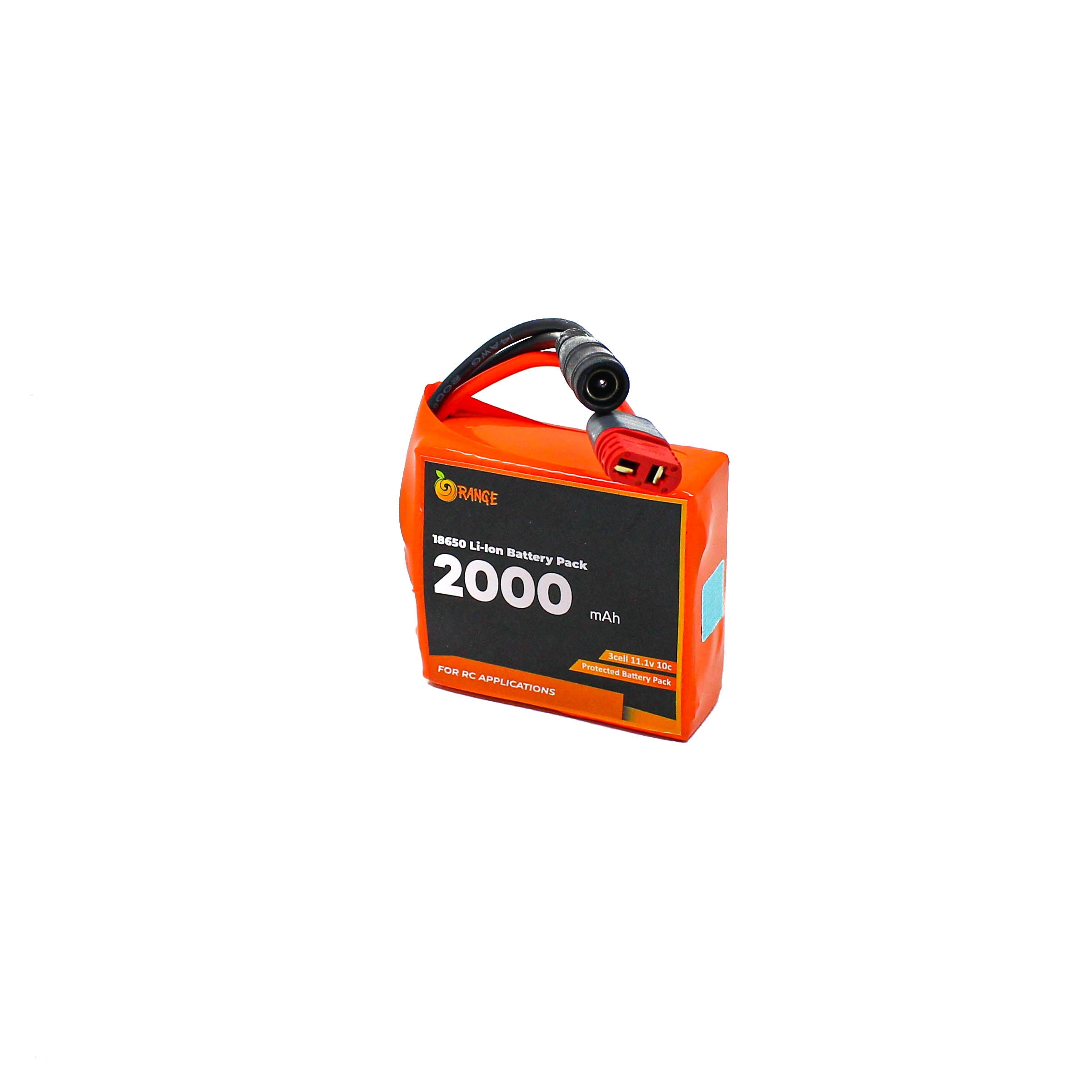 Orange ISR 18650 Li-ion 2000mAh 11.1v 3s1p Protected Battery Pack-8C