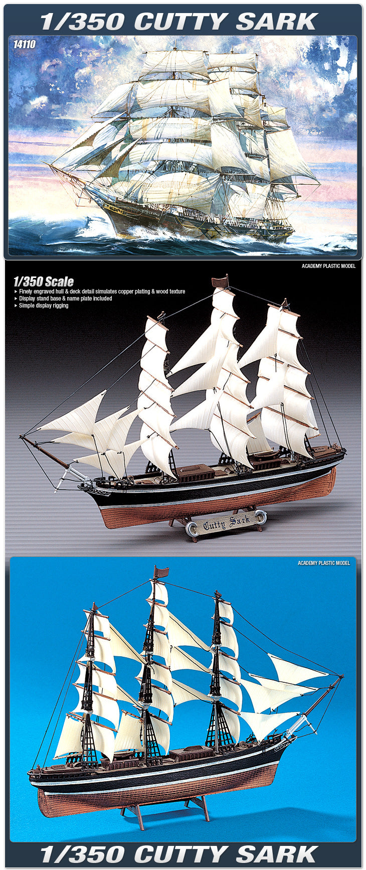 ACADEMY CUTTY SARK SHIP 1:350