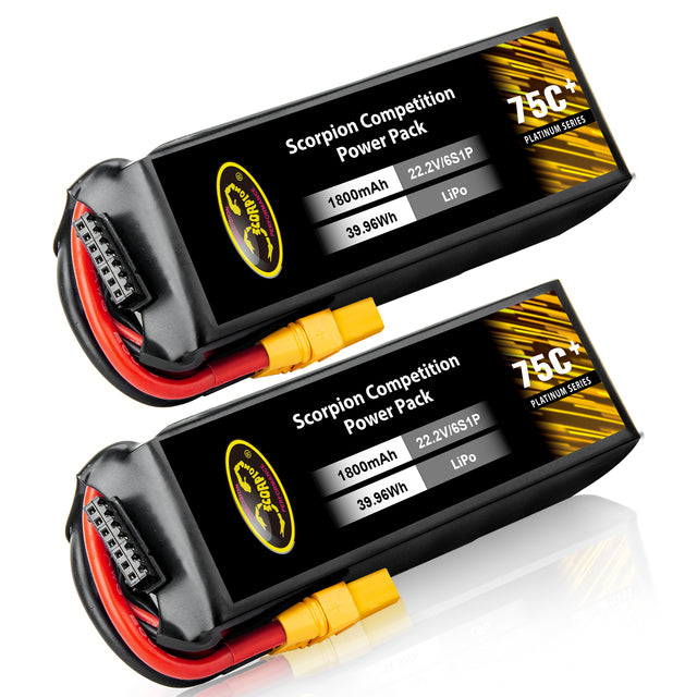 UAV-E 1800mAh-6Cell 22.2V 75C LiPo