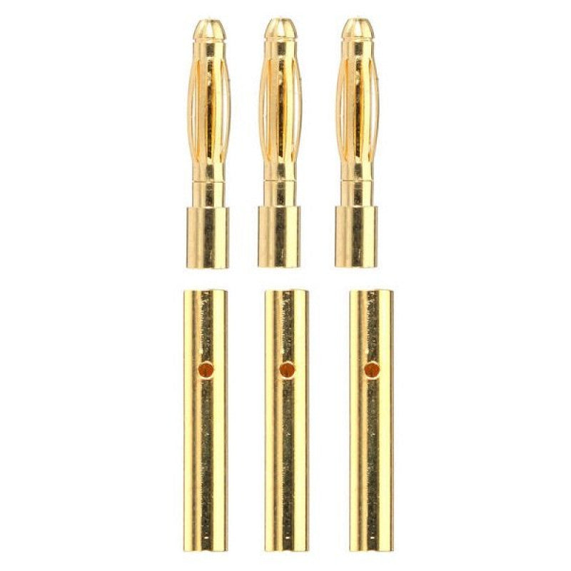 2mm Gold Connectors-3 Pairs (6pcs.)