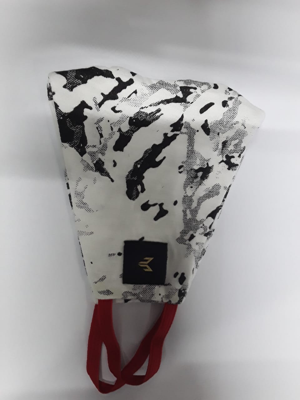Facemask White Marble Black Large