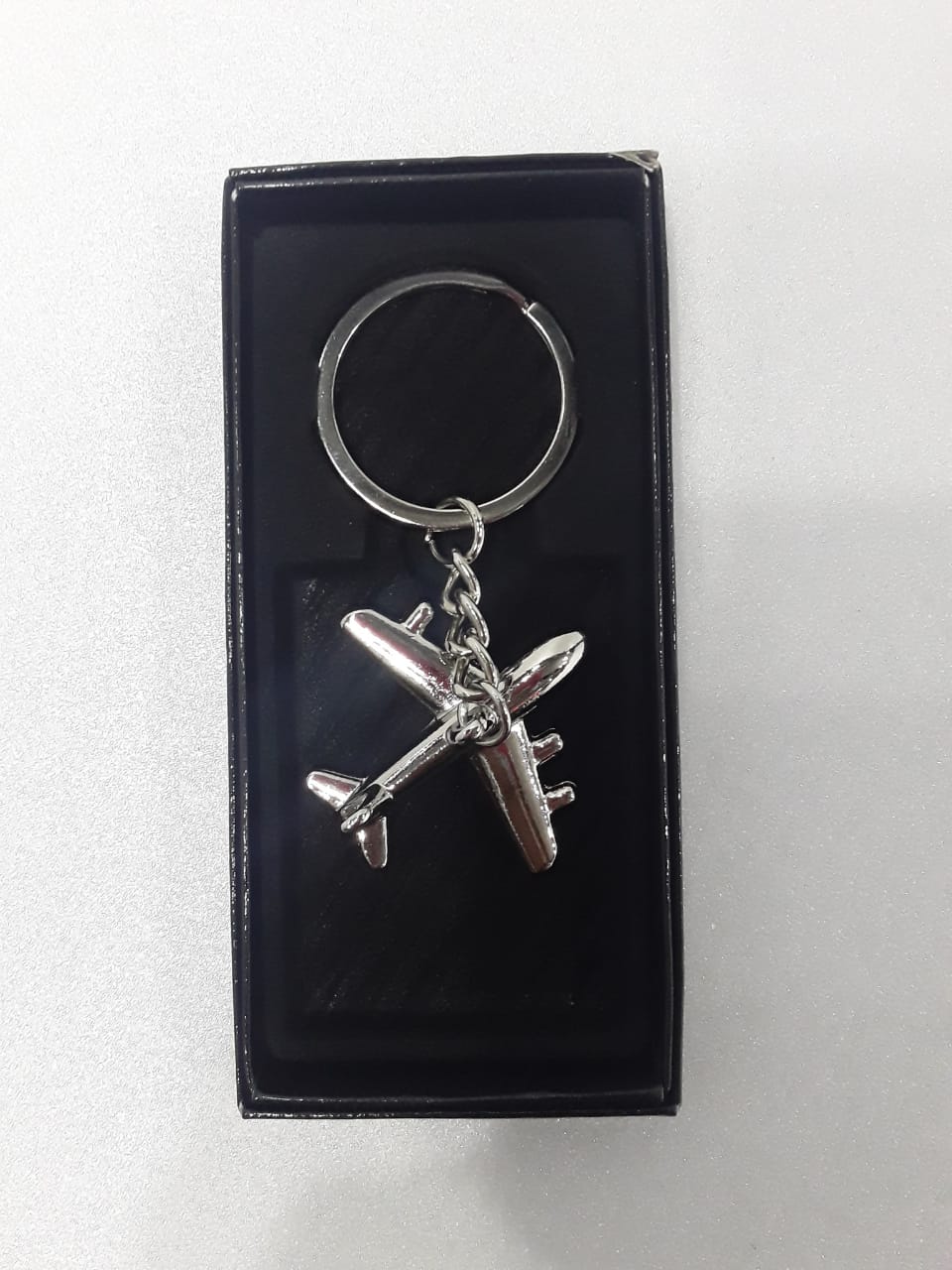 Metal Aeroplane Key Chain (Silver)