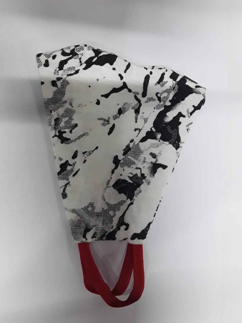 Facemask White Marble Black Large