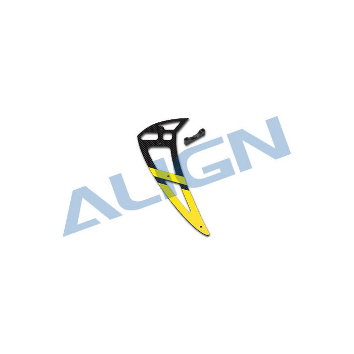 Align 700E PRO Carbon Vertical Stabilizer-Yellow (QUALITY PRE OWNED)