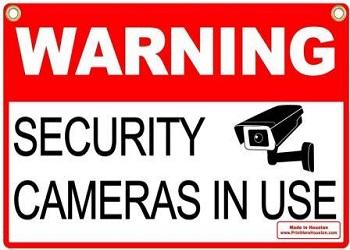 WARNING SECURITY CAMERA IN SIGN