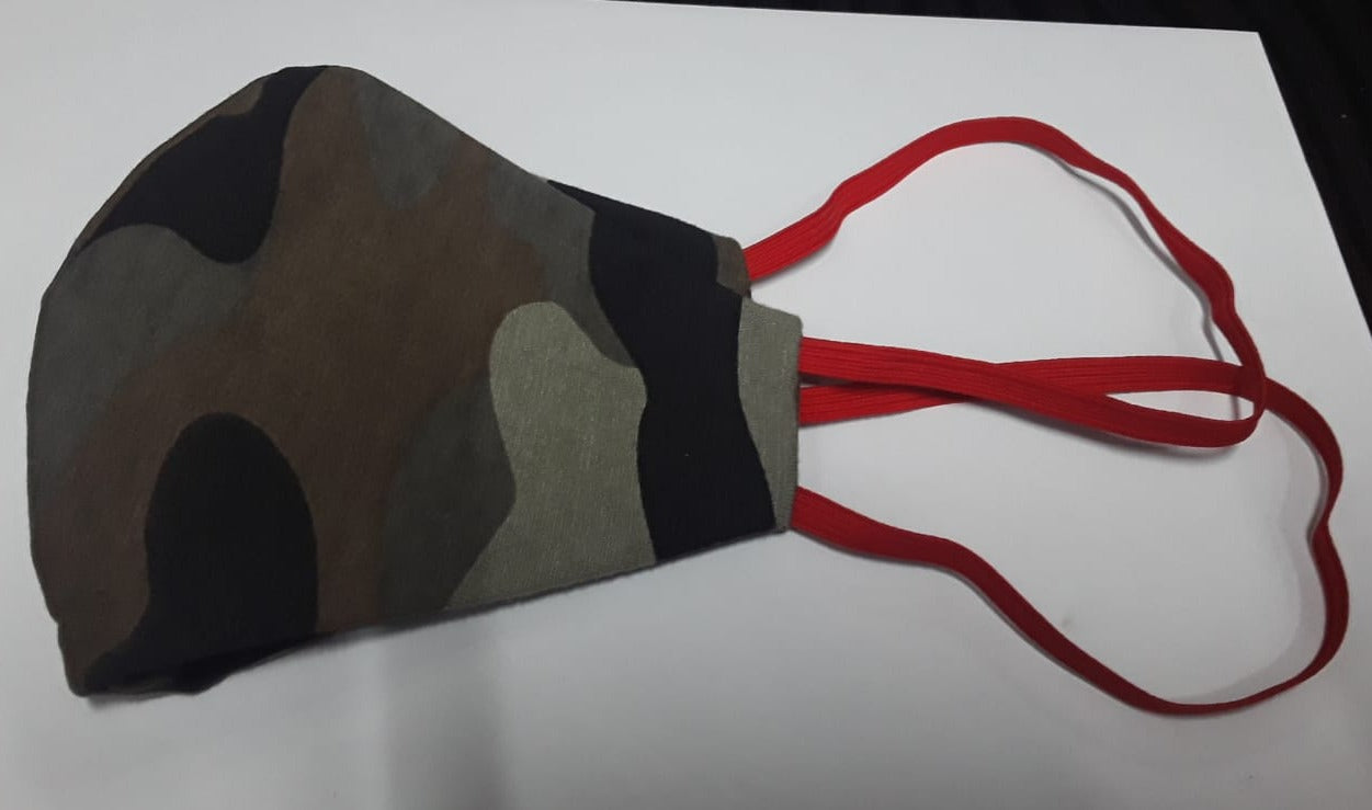 Facemask Army Camo-Back Strap Light Small