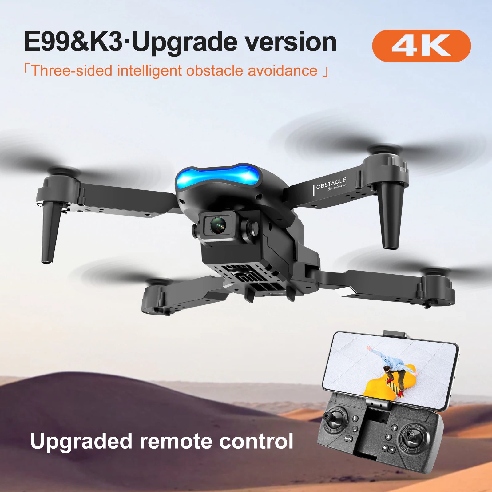 Toy Drone K3/E99PRO 4K Dual Camera Drone-With Camera