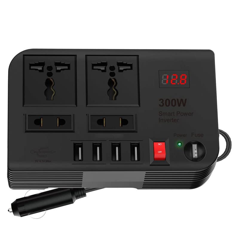 Power Inverter DC 12V To AC 220V With Usb Ports Fast Charging 2 Universal Sockets