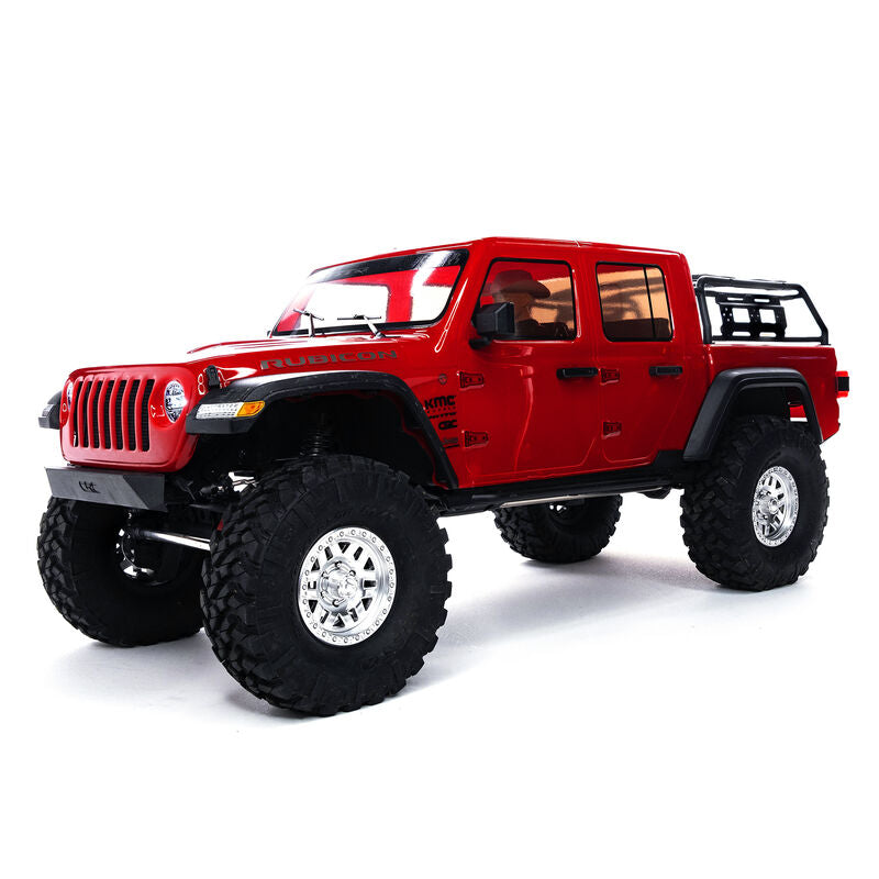 Axial Axi03006T2 1/10 Scale  Jeep Jt Gladiator Rock Crawler With Portals Rtr Red