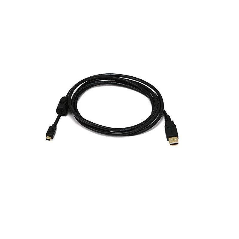 1.5 Meter USB 2.0 A Male to MINI-B 5pin Male 28/24AWG Cable with Ferrite Core (Gold Plated)