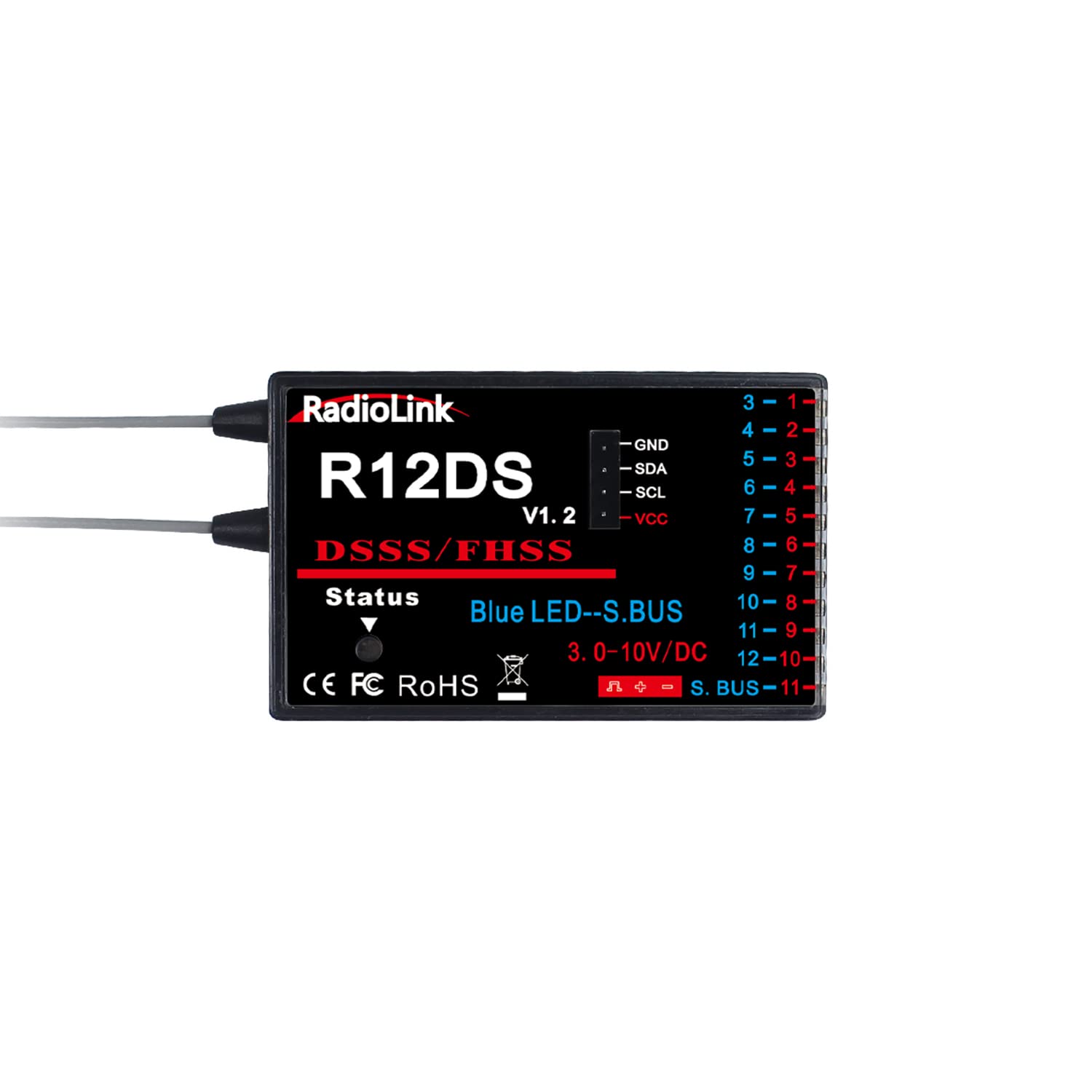 Radiolink R12DS 2.4GHz RC Receiver 12 Channels SBUS/PWM