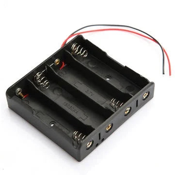 Black Plastic Storage Box Case Holder for Battery 4 x 18650 Cell Box, without Cover