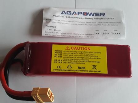 AGA LIPO BATTERY 5000MAH,11.1V,30C,3S