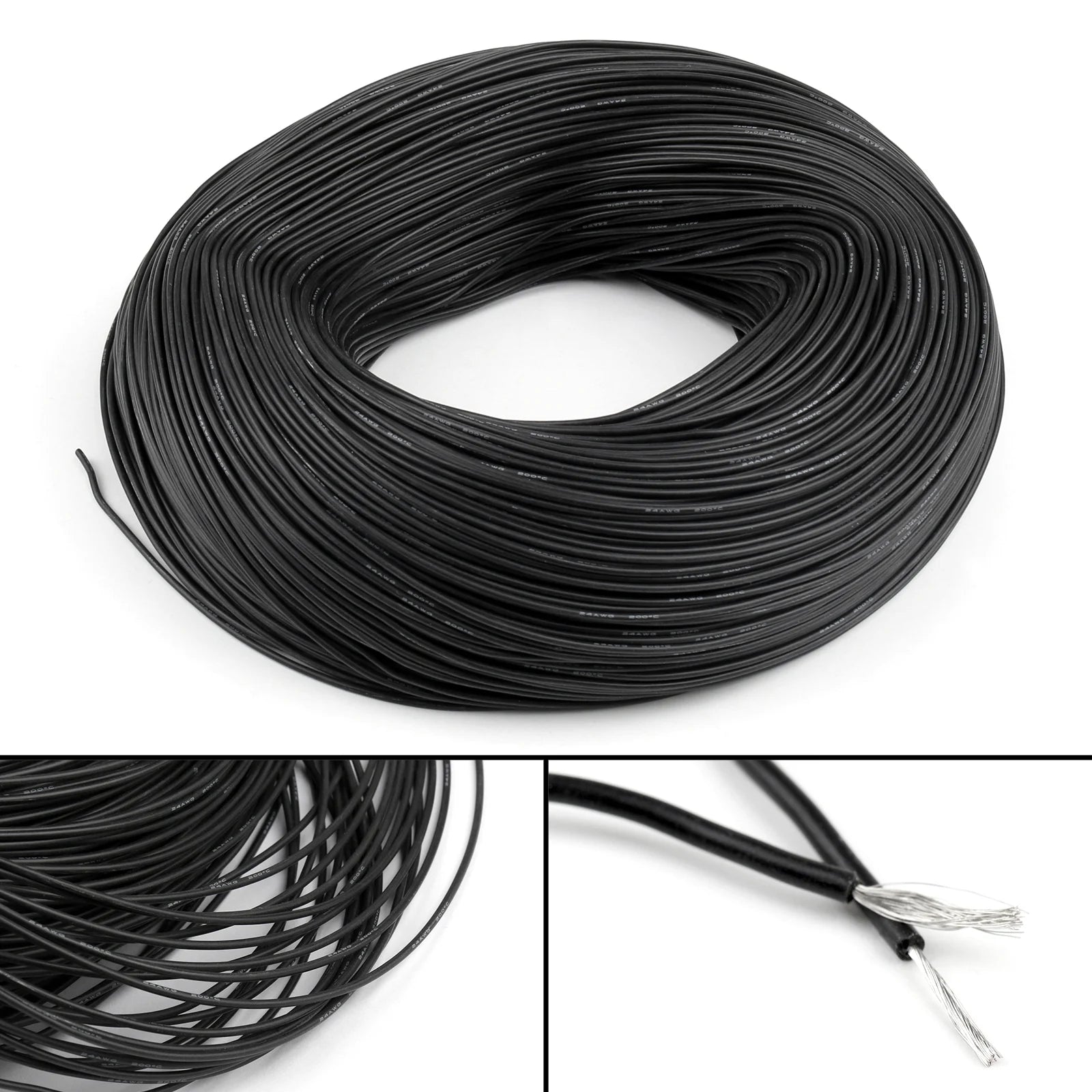 High Quality Ultra Flexible 24AWG Silicone Wire 10m (Black)