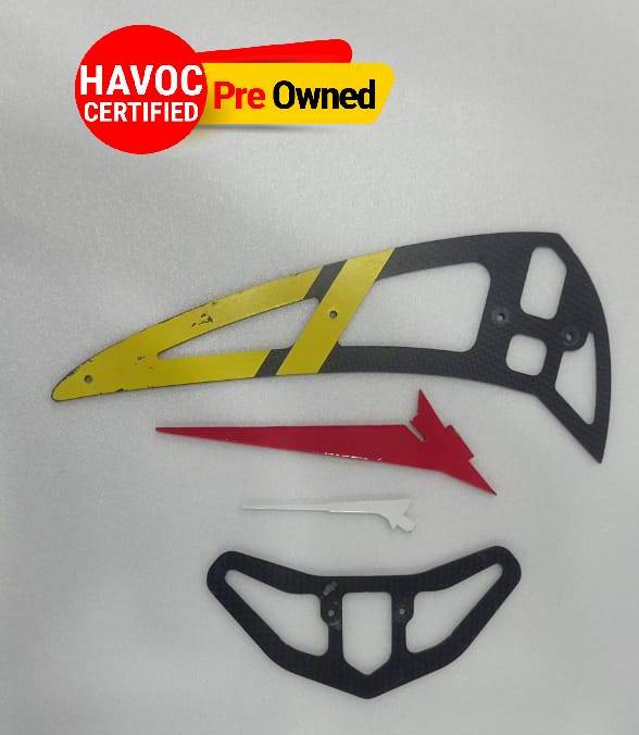 Align 700E PRO Carbon Vertical Stabilizer-Yellow (QUALITY PRE OWNED)