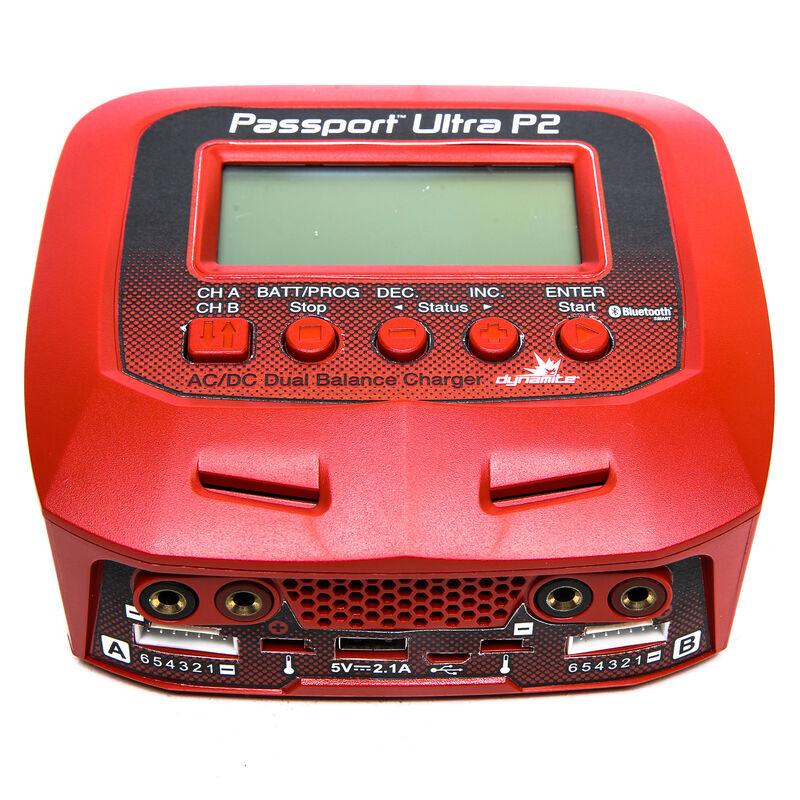 Dynamite Dync3016 Lipo Battery Charger Passport P2 Ac/Dc 2-Port Multicharger With Bluetooth Connectivity