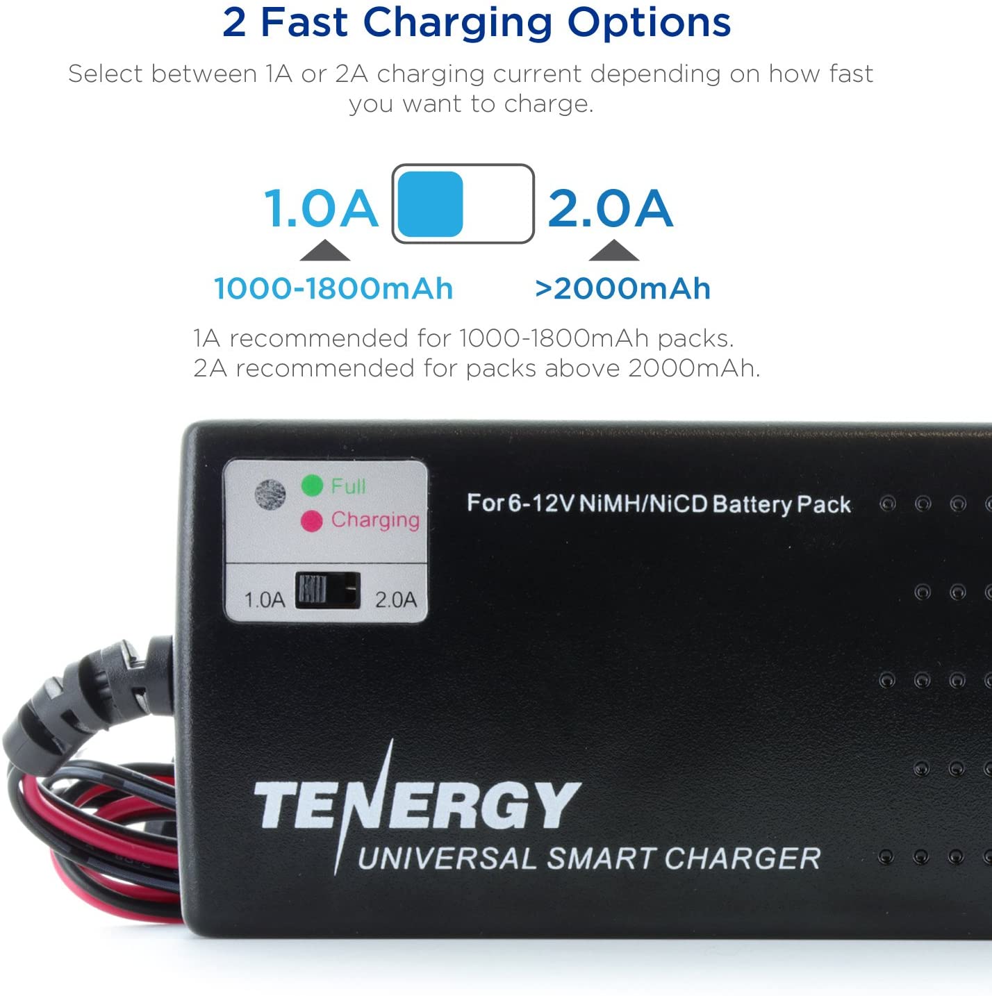 Tenergy Universal Smart Charger For Nimh/Nicd Battery Packs (6V - 12V)