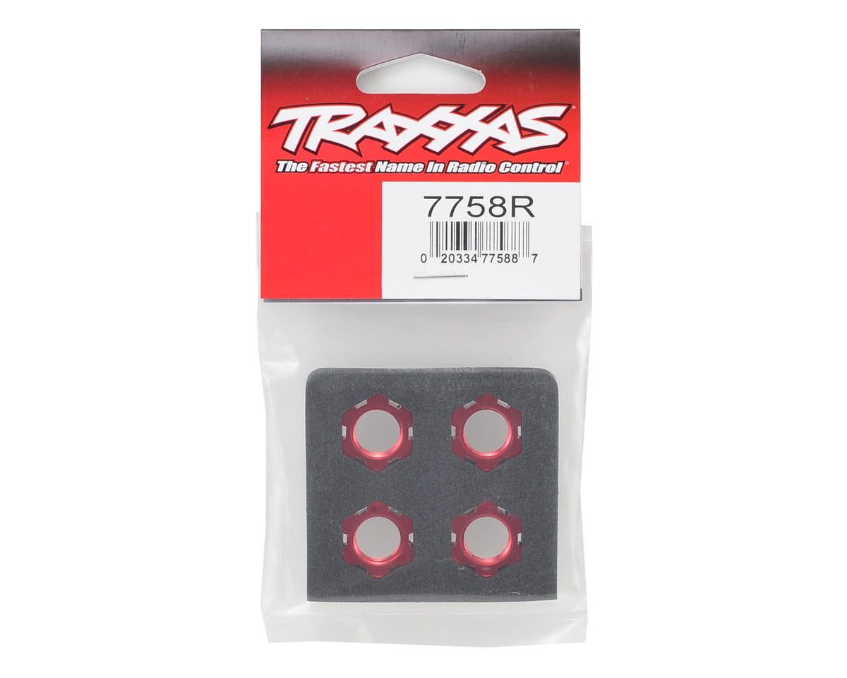 Traxxas Sledge/X-Maxx/E-Revo VXL 17mm Splined Wheel Nut (Red) (4)