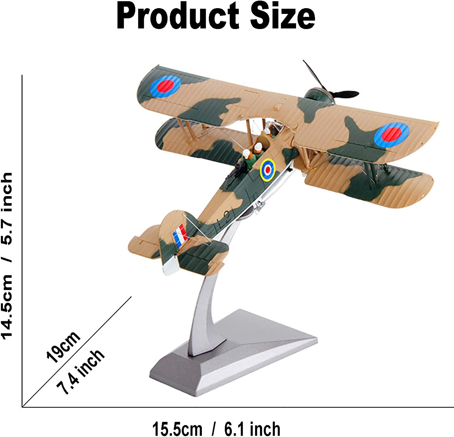 Airplane Diecast Fairey Swordfish Scale 1:72  Metal Static Model