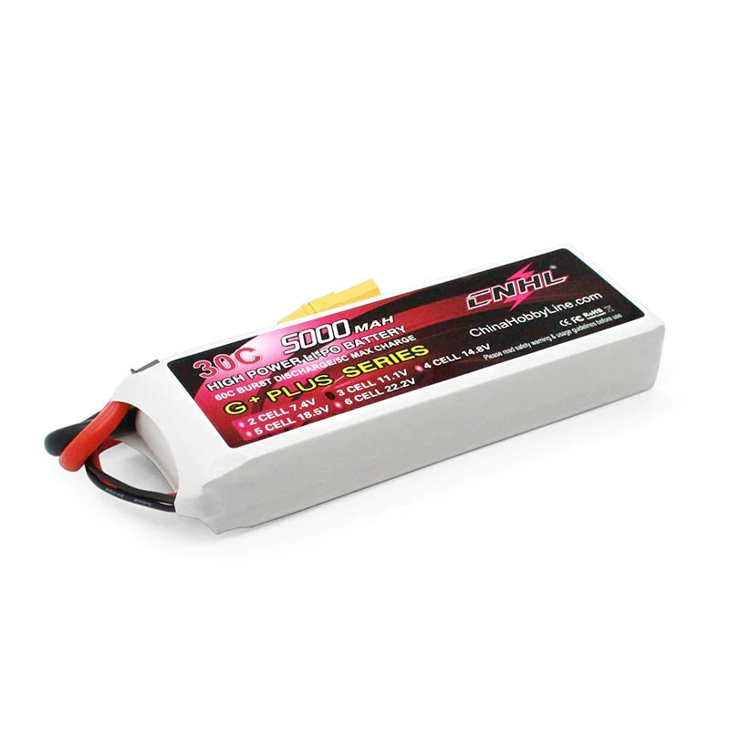 CNHL 5000mAh 11.1V 3S 30C Lipo Battery with XT90 Plug