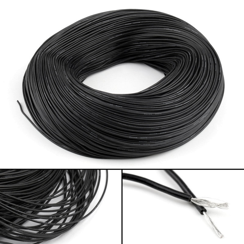High Quality Ultra Flexible 24AWG Silicon Wire 1m (Black)