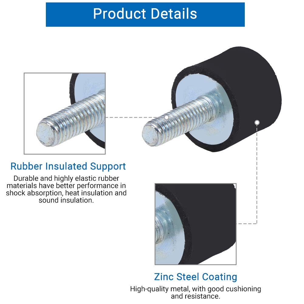 Rubber Vibration Damping Spacer Mount20*15Mm M6(Shock Absorber)