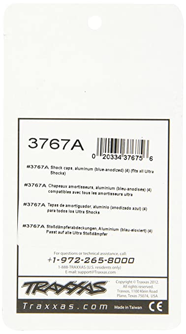 Traxxas 3767A Blue-Anodized Aluminium Shock Caps (Fits Ultra Shocks) (Set Of Four)