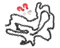 Yeah Racing 1/10 RC Rock Crawler Accessory 96Cm Long Chain And Hook Set Red