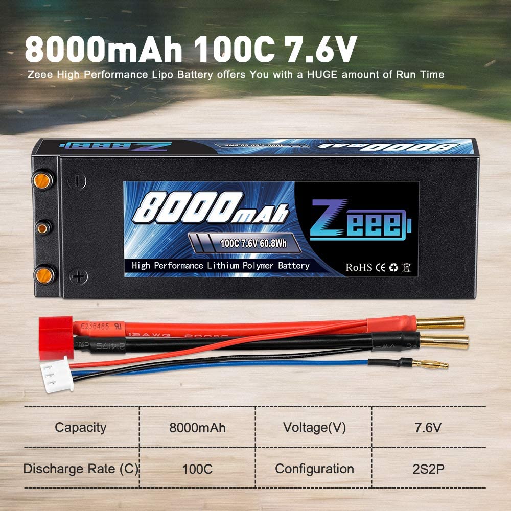 Lipo 7.6V 8000Mah 100C Zeee Power Battery Hardcase (Quality Pre Owned)