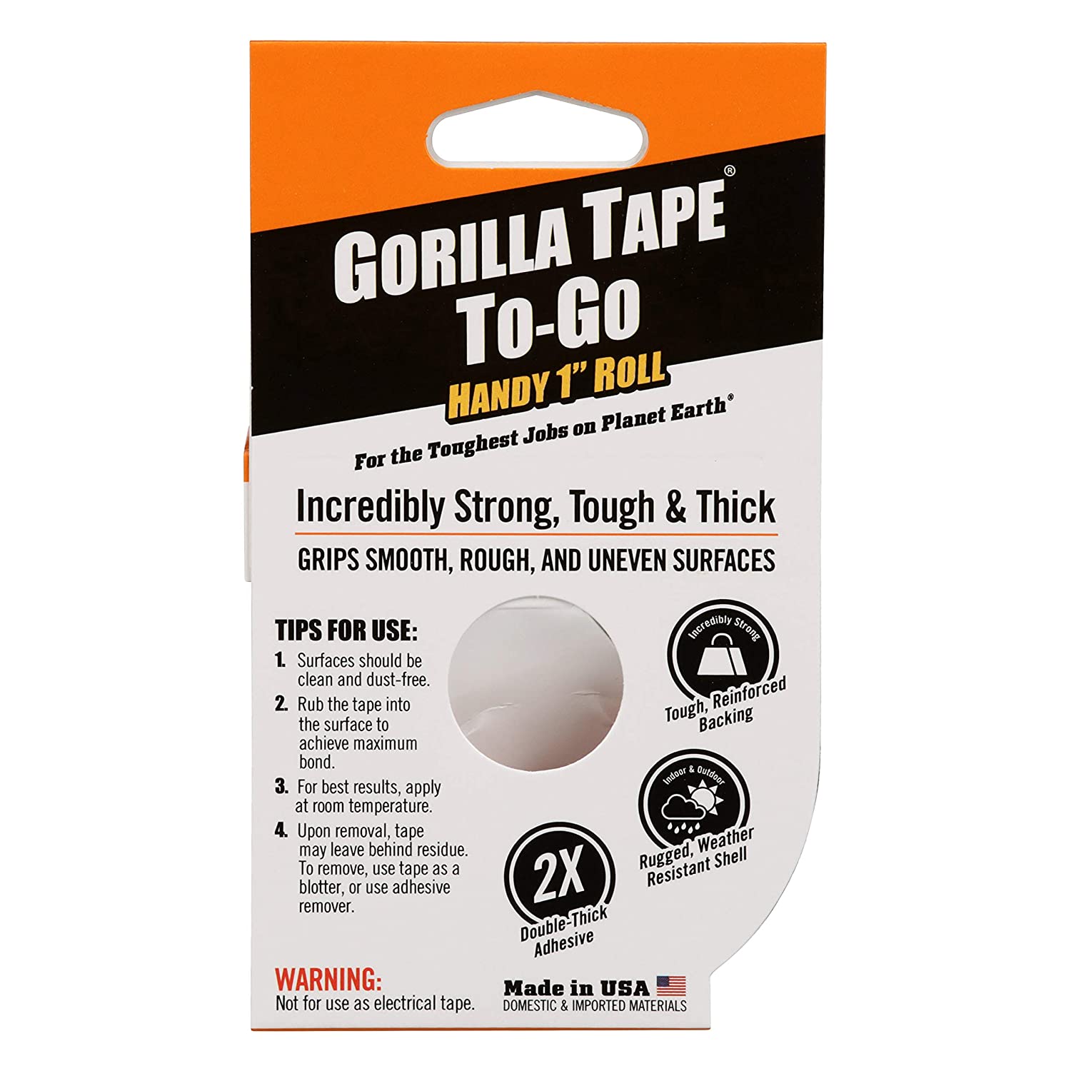 Black Gorilla Tape Handy 1" X 30 Ft Roll