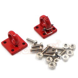 Yeah Racing 1/10 Rc Rock Crawler Accessories - Heavy Duty Shackle W/Mounting Bracket (Red)
