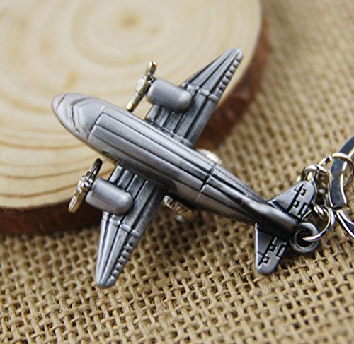 Airplane Metal Silver Key Chain