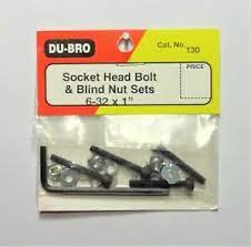 Du-Bro Socket Head Bolt & Blind Nut Sets 6-32X1" No.130